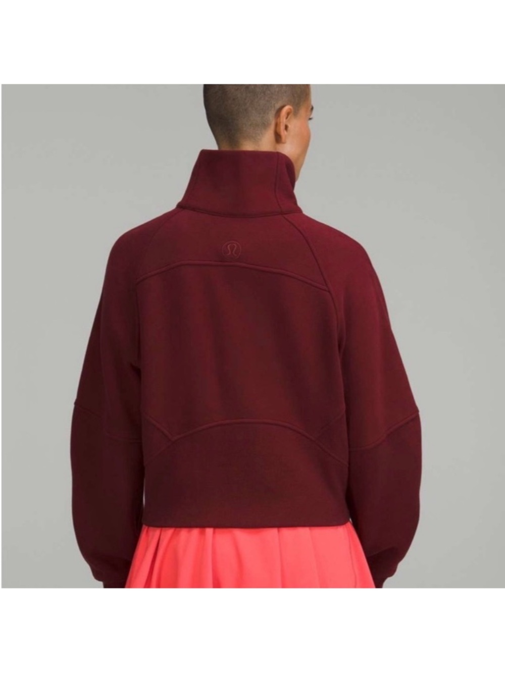 Lululemon Scuba Oversized Funnel Neck Half-Zip Sweatshirt Red Merlot Size XS/S - Picture 2 of 14